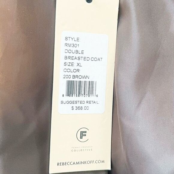 Rebecca Minkoff Faux Shearling Double Breasted Brown Coat XL - Picture 5 of 7